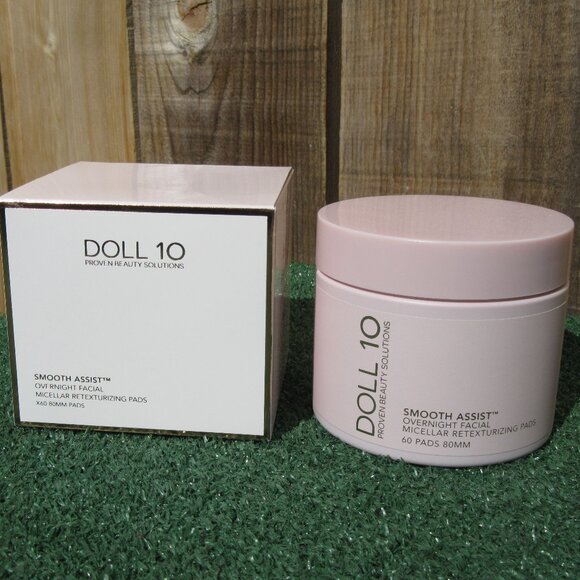 Brand New Doll 10 Smooth Assist 60 Overnight Facial Micellar Retexturizing Pads - Picture 1 of 8